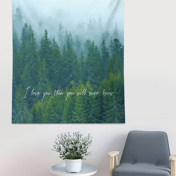 Xihbxyly Tapiz de Pared, Tela de Poliéster Suave, Diseño En Azul y Verde, Fondo Decorativo, Decoración de Pared para Sala de Estar y Dormitorio, Fácil Instalación, Tamaño 135 X 180 Cm.