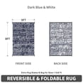 thumbnail image 4 of VUNATE Outdoor Rug 5'x8' Patio Rug Waterproof Woven Plastic Outdoor Mat for Picnic RV Porch Camping Reversible Outside Rug Dark Blue and White, 4 of 8