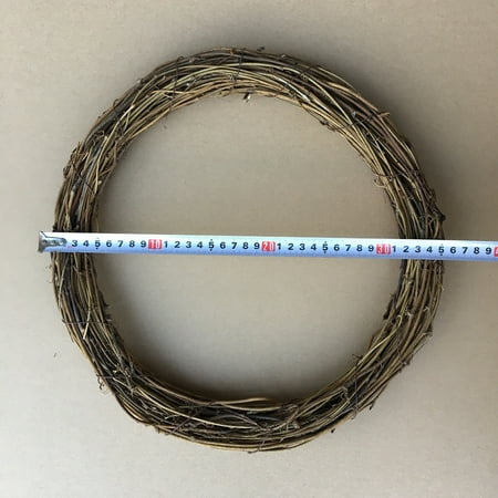 Year Round Wreath Ideas dried grapevine twig garland flower shop DIY door hanging floral wreath American country Christmas decoration bare circle dried flowers 35CM round ()