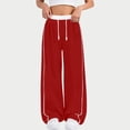 thumbnail image 5 of GiLiling Girls Parachute Pants, Y2K Wide Leg Cargo Sweatpants, Drawstring Waist Joggers with Pockets (Red, 8-9 Years), 5 of 8