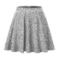thumbnail image 4 of JIKNTTR Sequin Skirts For Women Fashion High Waist Pleated Skirt Holiday Party Sequin Skirt Flowy Shiny Glitter Mini Short Skirts Trendy A-Line Skirts, 4 of 7
