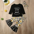 thumbnail image 4 of ITFABS Baby Girl Set Letter Print Sweatshirt Leopard Pants Headband Outfits, 4 of 5