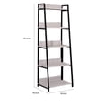 thumbnail image 6 of Wooden Bookshelf with 5 Open Compartments Washed White and Black - Saltoro Sherpi, 6 of 6