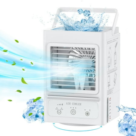 

5000mAh Rechargeable Mini Evaporative Air Cooler Adjustable Auto Oscillation Personal Conditioner for Office Home Bedroom Nightstand Camping
