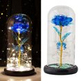 thumbnail image 4 of Flor Artificial Rosa regalo Cadena de luz Led en cúpula de cristal, regalos únicos para madre mujeres Nad boda San Valentín cumpleaños aniversario Luz azul + cálida Baoblaze Luz rosa encantada, 4 of 8