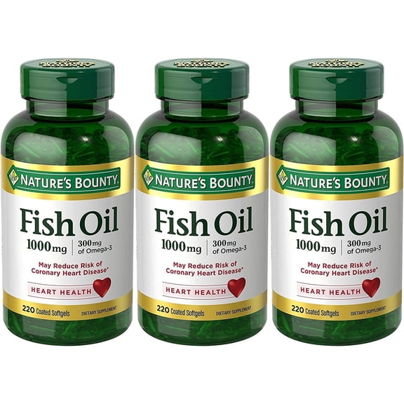 (3 Pack) Fish Oil Omega-3 Softgels, 1000 Mg, 120 Ct