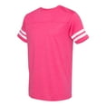thumbnail image 2 of Adult Men Football Fine Jersey Tee Color Vintage Hot Pink/ White Medium Size, 2 of 5