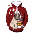 thumbnail image 2 of Sudadera con capucha con estampado 3D de perro PUG para hombre, sudadera con capucha divertida para niño, ropa de calle, sudaderas para hombres, 2 of 5