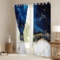 thumbnail image 3 of Yst Marble Window Drapes Gold Giltter Curtain Panels Navy Blue Stone Marble Window Curtains Tie Dye Fluid Magma Abstract Art Hipster Window Treatments Living Room Decor 42"Wx84"L Bedroom Decor, 3 of 5