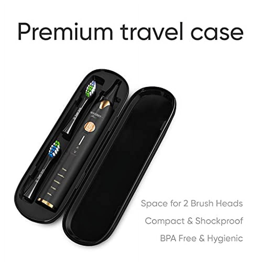 Wagner & Stern. Duette Series. 2 Electric toothbrushes with Pressure Sensor. 5 Brushing Modes and 4 Intensity Levels, 10 Dupont Bristles, 2 Premium Travel Cases. (Burgundy/Black)