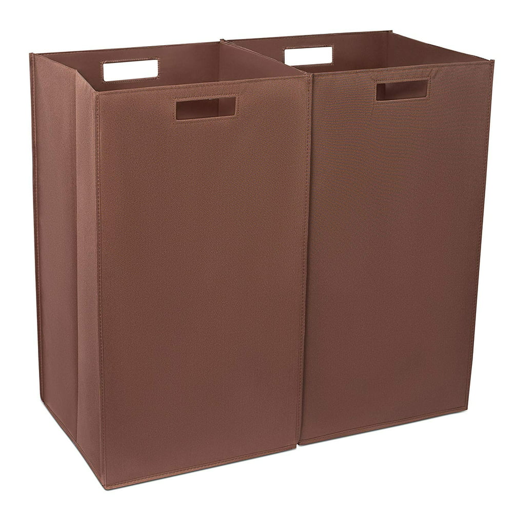 Internet's Best Collapsible Folding Laundry Hamper - Set of 2 - Brown ...