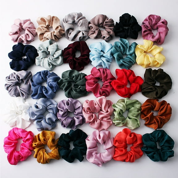OUNONA 9Pcs Ponytail Holder Satin Hair Rope Assorted Color Elegant Hair Accessory