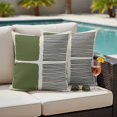 thumbnail image 4 of Sage Green Outdoor Waterproof Pillow Covers, Modern Painting Farmhouse Striped Abstract Art Decorative Square Throw Pillowcase Sofa Cushion Sham for Patio/Couch/Chair, 18"x18" 2 Pack, 4 of 8