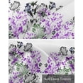 thumbnail image 6 of Black Purple Floral Linen Curtain Valance for Bedroom/Bathroom/Kitchen/Office/Living/Dining Room Windows, Geometric Art Minimalist White Rod Pocket Topper Decorative Cafe Drapes Panel 60"x18", 6 of 6