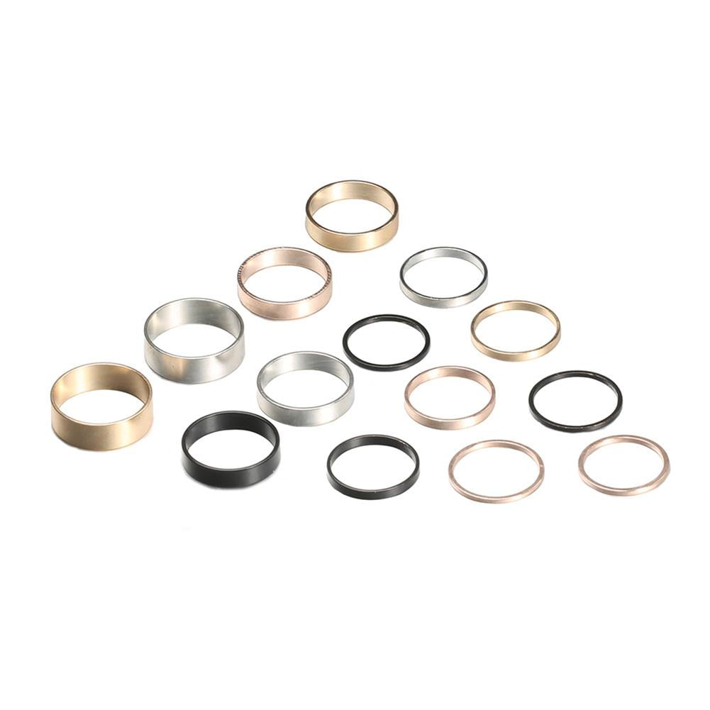 14Pcs/Set Fashion Gold Adjustable Rings Set Women Accessories Ring Gift 