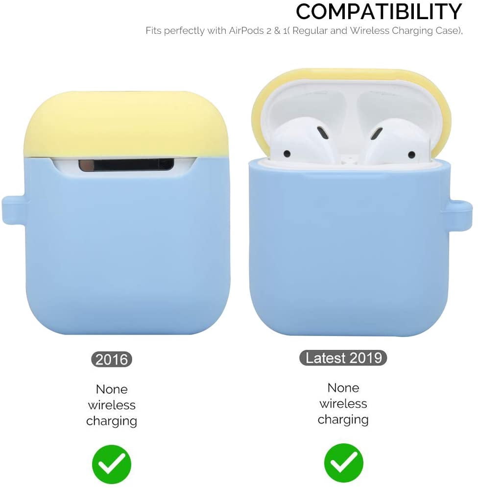 KZIOACSH AirPods Case Protective Silicone Airpods Case Soft Skin Compatible  with AirPods 2 \u0026 1 (Blue) | Walmart Canada