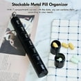 thumbnail image 4 of IC ICLOVER Metal Pill Organizer, Stackable Portable Waterproof Travel Pill Box, Large Aluminum Alloy Travel Pill Case Pill Container for Fish Oil, Supplement (Black), 4 of 7