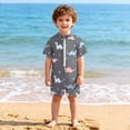 thumbnail image 1 of Traje de baño de verano estampado para niños, traje de baño de una sola pieza con media cremallera, traje de baño infantil, traje de baño para niños, 1 of 6