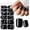 Black, variant on 168 count Brown Press  Nails Short Square   with Glue & Adhesive Tabs, Brown Glue  Nails Short Press ons  Square   Press- False  Artificial Fingernail for Women Girls