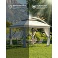 thumbnail image 3 of Twister.CK 11x11ft Pop Up Gazebo Tent with Mosquito Netting, Outdoor Canopy Shelter Easy Setup, Water & UV Resistant, Gray, 3 of 8