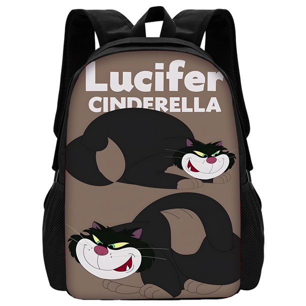 Mochila escolar con diseño de gato Lucifer para niño y niña, morral escolar con bolsa de almuerzo, bolsas de lápices, el mejor regalo