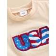 thumbnail image 6 of vera natura Baby Boys Shorts Set, Short Sleeve Embroidery Letters T-shirt with Elastic Waist Shorts Summer Outfit for 4th of July, 6 of 8