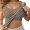 thumbnail image 3 of Women's Seamless Bodysuit with Built In Bra, Strapless Tank Top with Removable Cups, T-Shirt Bra Alternative for Everyday Wear, Backless Dress and Layering-Khaki, 3 of 6