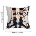 thumbnail image 2 of Vintage Halloween Throw Pillow Covers 18x18,Pumpkins Ghost Bat Pattern Seasonal Decorative Horror Cushion Case Decoration for Home Sofa Couch Bed, 2 of 5