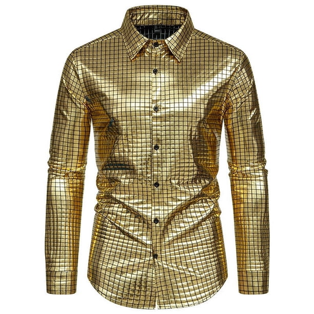 Blusa y camisa de manga larga con cuello vuelto para hombre, blusa informal de manga larga con botones y cuello vuelto, blusa para hombre