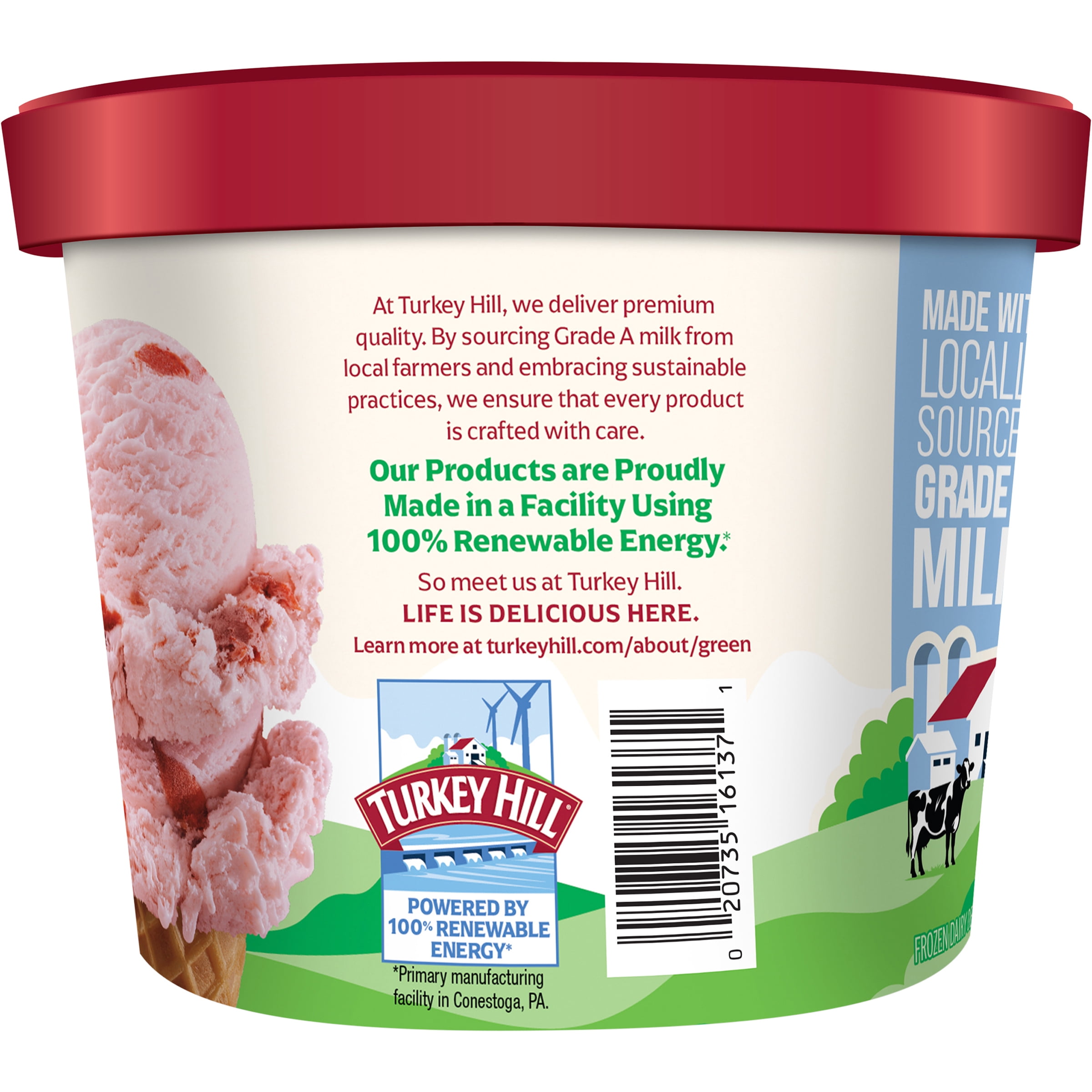 Turkey Hill Strawberries N Cream Premium Ice Cream, 46 fl oz