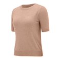 thumbnail image 5 of Vinsonshop Short Sleeve Sweaters for Women Womens Tops Casual Sweater Shirts for Women Tunic Tops Light Sweaters for Women Tunic Sweaters for Women Lightweight Sweaters for Women Gold L, 5 of 6