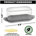 Plastic Butter Dish With Lid, Easy One Hand Slicing Butter Holder, A