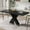 Black, variant on Retractable Dining Table, 6 - Seater, Cross Metal Structure - For Restaurant Needs, Reasonable Load - Bearing
