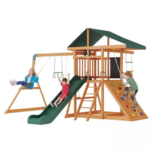 Wooden Swing Sets for Backyard, Outdoor Playset
