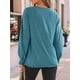 thumbnail image 5 of Blusas de Larga para Mujer, con Cuello Redondo Plisado, Informales, de Negocios, Ropa de Moda. Azul y Verde S, 5 of 6