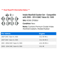 thumbnail image 2 of Intake Manifold Gasket Set - Compatible with 2000 - 2014 GMC Yukon XL 1500 2001 2002 2003 2004 2005 2006 2007 2008 2009 2010 2011 2012 2013, 2 of 2