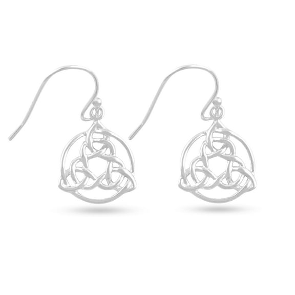 SilverCloseOut Sterling Silver Teens Irish Celtic Triquetra FishHook Drop Earrings