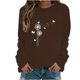 thumbnail image 2 of ICHUANYI Liquidación Moda Mujer Casual Manga Larga Cuello Redondo Impreso Señoras Sudadera Tops Blusa ICHUANYI WER202308230633, 2 of 4