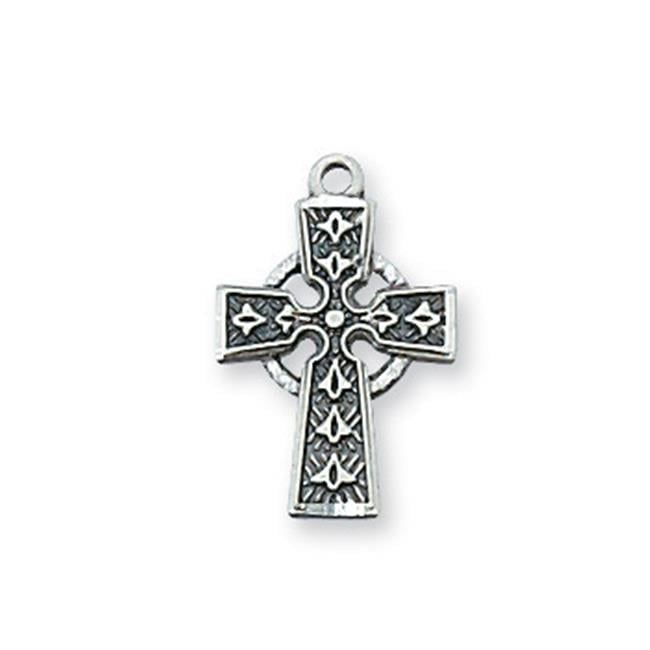 Sapphire Celtic Cross Pendant Sterling Silver 925 Hallmark All Chain Lengths