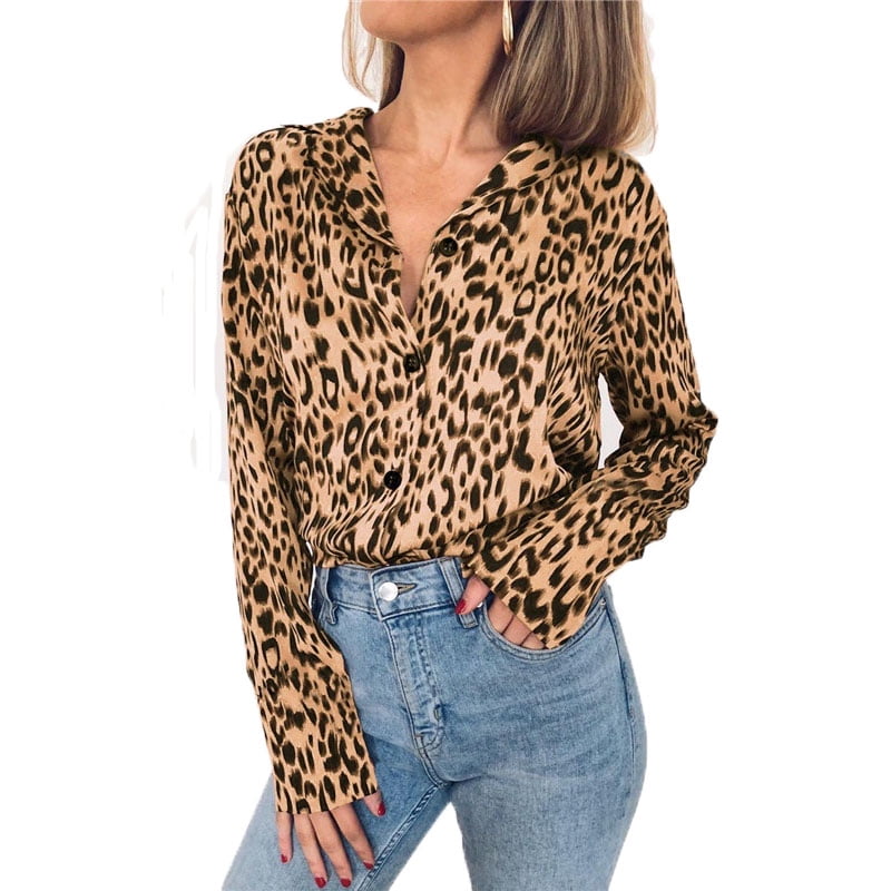 chiffon leopard blouse