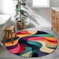 thumbnail image 3 of Round Rugs 3Ft, Colorful Geometric Round Area Rug Washable Indoor Throw Carpet, Modernism Abstract Aesthetics Small Non Slip Circle Rug for Bedroom Living Room Home Decor Aesthetic, 3 of 8