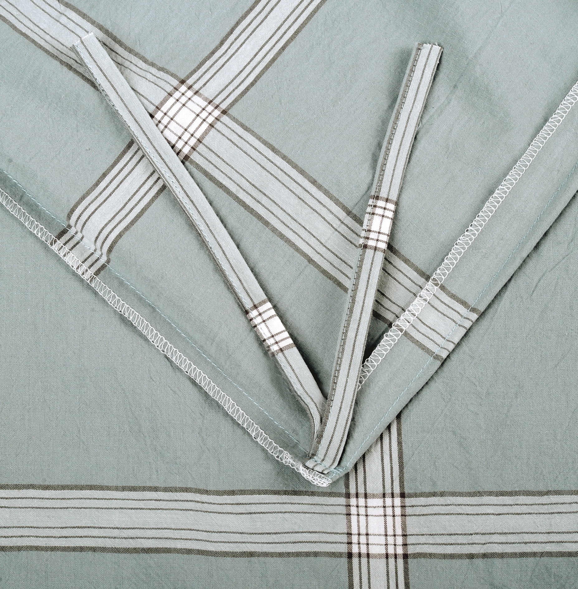 Home Soft Things 3 Piece Washed Cotton Duvet Cover Set, Windowpane, Blue, King (102" x 90")