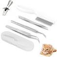 thumbnail image 2 of Riousery Tick Remover Set 5-Piece Stainless Steel Tweezers Comb Clip Kit for Pet Cats and Dogs Cleaning - 7.08 inches / 18 cm, 2 of 9