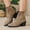 Khaki, variant on OKBOP Women's Tan Lace-Up Boots Round Toe Block Heel Memory Foam Khaki Stylish Women's Boots Sizes 36