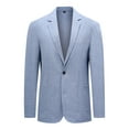 thumbnail image 6 of Cloudstyle Men's Solid Color Notch Lapel Two-Button Linen Blazer - Casual Regular Fit Spring/Fall No Back Vent Jacket, 6 of 12