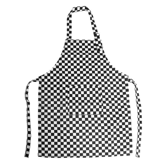 (Price/2 PCS) Opromo Colorful Cotton Canvas Kids Aprons with Pocket, Artist Apron & Chef Apron (S-XXL)-Shepherd Check-M