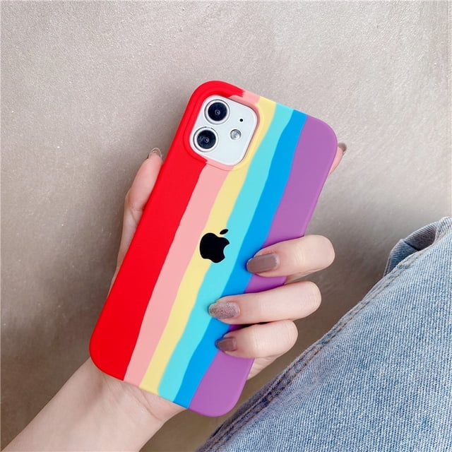 Rainbow Stripe Personality Creative Phone Case IPhone 11 12 Xs Pro Max X Xr 7 8 Plus SE 2020 Shockproof Case Cover