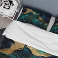 thumbnail image 4 of Designart "Green & Gold Geode Marbling" Abstract Marble Bedding Covert Set - Modern Gold Abstract Bed Set With 2 Shams, 4 of 6