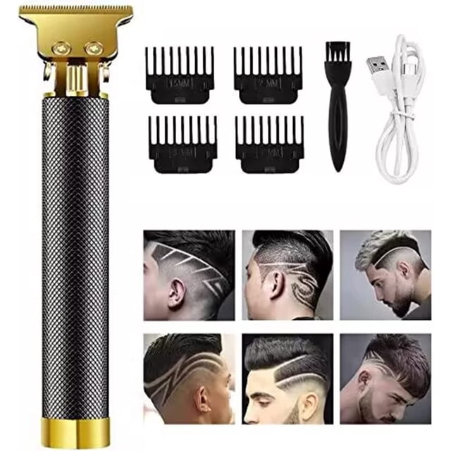 Cortapelos Sailing con 4 peines guía cuchillas en T inalámbrico recargable kit de recortadora de barba