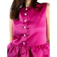 thumbnail image 4 of Jess by Meiko Women's Dress Sleeveless Fit and Flare Tiered Button Decor Mini Dress M Fuchsia Pink, 4 of 6